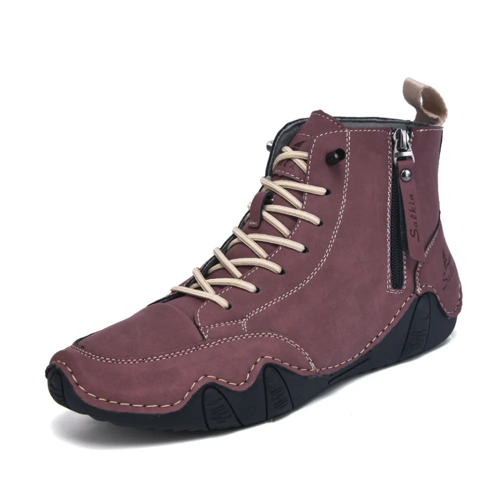 Chaussures Pieds-Nus Zippées Zero-Drop Cuir Vegan Déperlantes